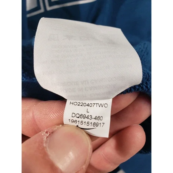 Nike Sweatshirt Women's Large Blue 1/2 Zip Fleece Team Jacket Cotton Stretch - Picture 11 of 12